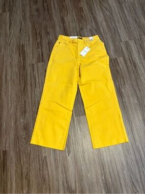 Judy Blue Bright Yellow High-Waist Pants with Braided Waist